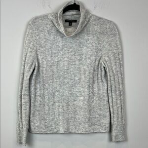 Banana Republic Wool Light Heather Gray Cream Cowl Neck Sweater Women's Small